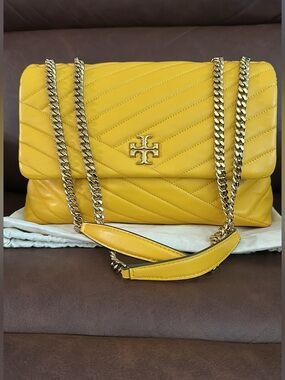 Tory Burch Kira Chevron Convertible Shoulder Bag in quilted leather.